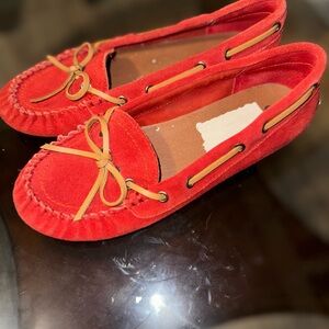 Lucky Brand - Red Suede Moccasins with Bow
